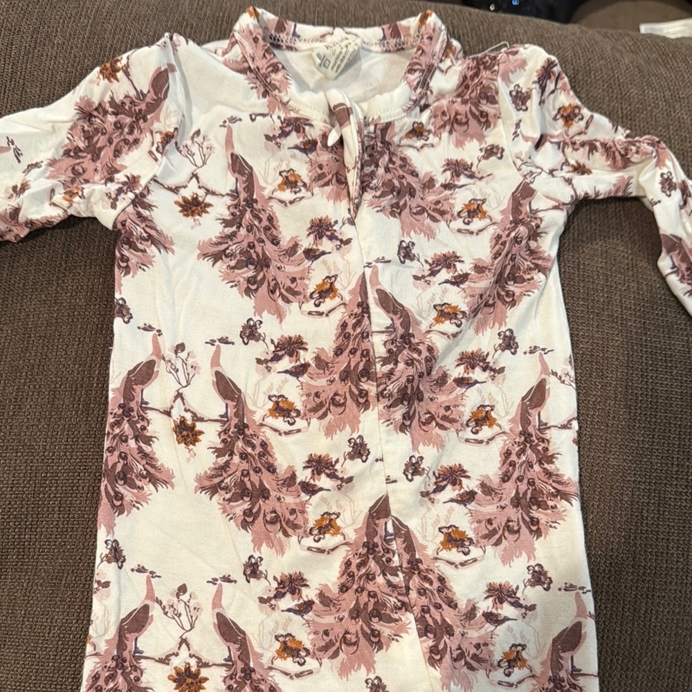 kate quinn Pink Floral Kids One Piece Footie